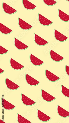 Watermelon Pattern Background Loop Animation