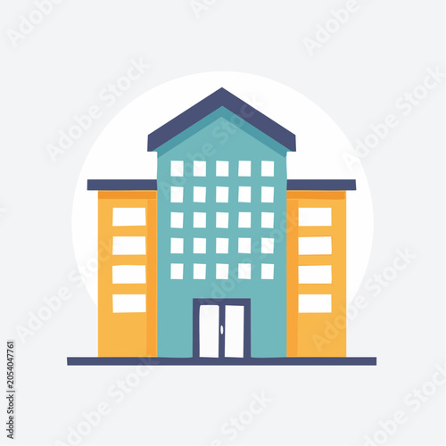 Flat illustration of a modern building