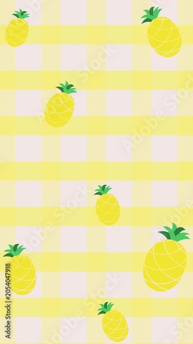 Cute Lemon And Pineapple Seamless Pattern Background Animation