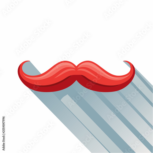 Stylized Red Moustache with Long Shadow