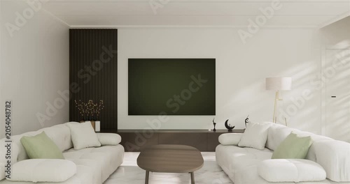 shelf wall Built-in mock up minimalist, room white modern style,Empty white wall on granite floor.3D rendering