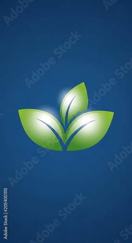 Green Leaves on Blue Background - A Symbol of Nature and Growth.