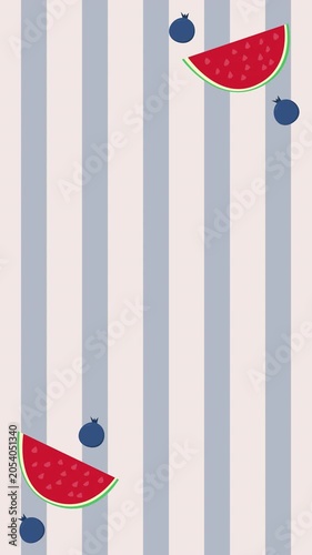Watermelon Slice Pattern Background Loop Animation