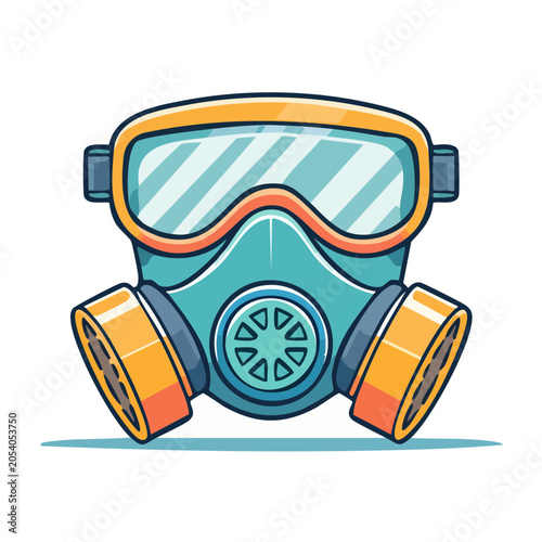 Cartoon gas mask vector illustration