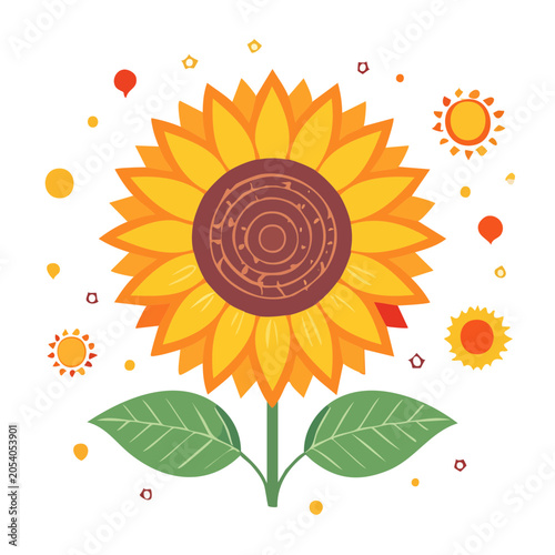 Flat Design Sunflower Illustration