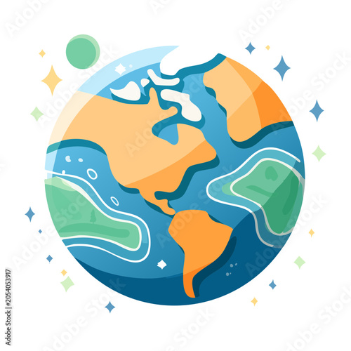 Flat Earth Globe Illustration