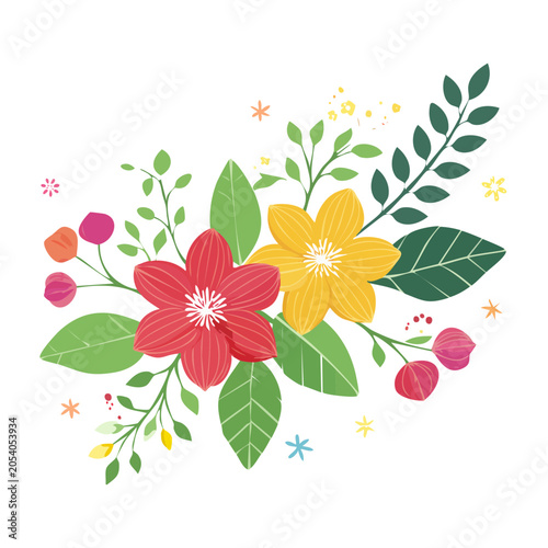 Floral Arrangement Flat Design Vector