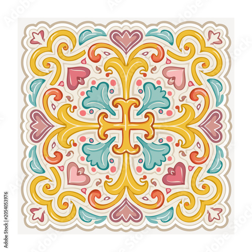 Hand-drawn floral pattern design