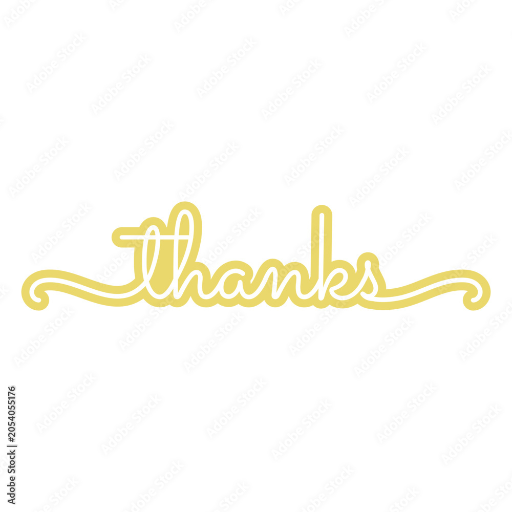 Obraz premium The word thanks written in yellow