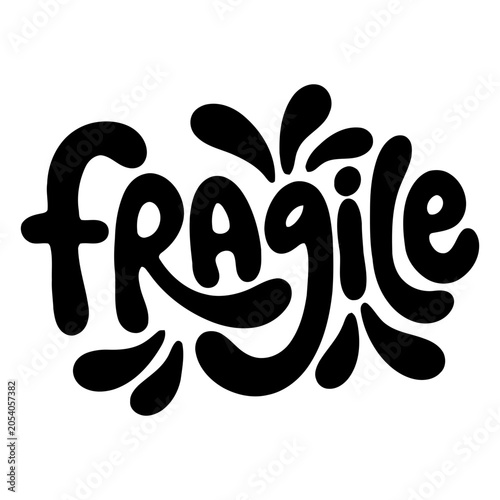 Obraz na plátne Bold playful lettering design emphasizing fragility t-shirt design