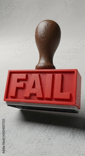 Fail Stamp - A Symbol of Error and Setback in Red.