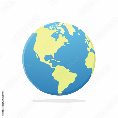 Stylized Globe of Earth Showing Continents
