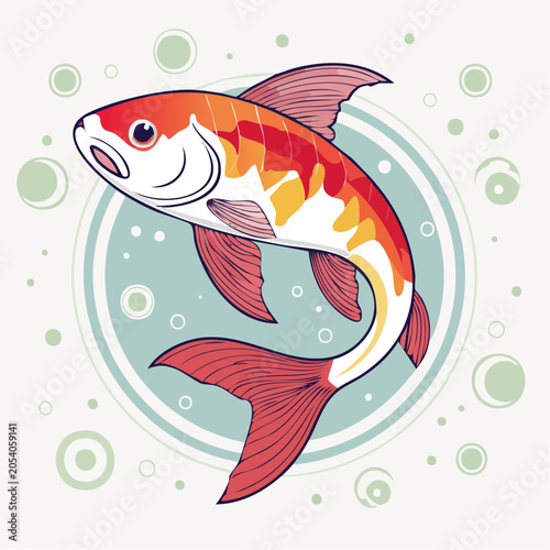 Stylized Koi Fish Illustration