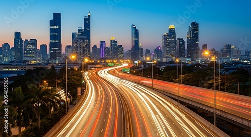 Cityscape at Dusk - A Symphony of Light and Urban Grandeur.
