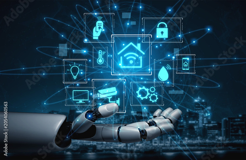 Foto An AI assistant manages a smart home, providing intelligent automation