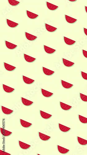 Watermelon Seamless Pattern Background Animation