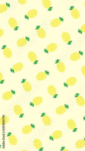 Pineapple Seamless Pattern Background Animation