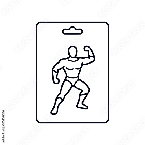 Foto Muscular Man Flexing Bicep Illustration.