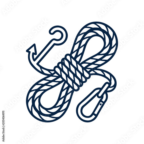 Photos Nautical anchor with wrapped rope.