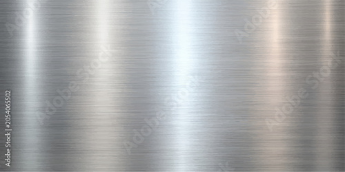 Photos Brushed metal texture with vertical reflections, creating a sleek and modern industrial aesthetic