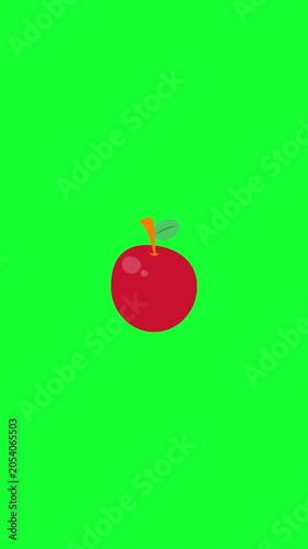 Apple Fruit Green Screen Animation