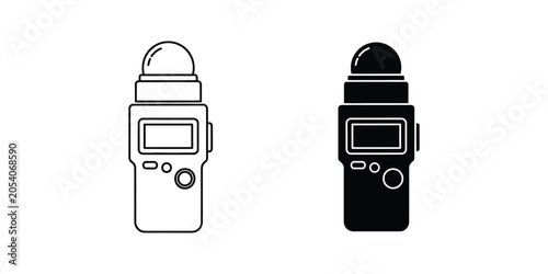 Bild auf Leinwand Light meter device in outline and solid black on white background for photograph