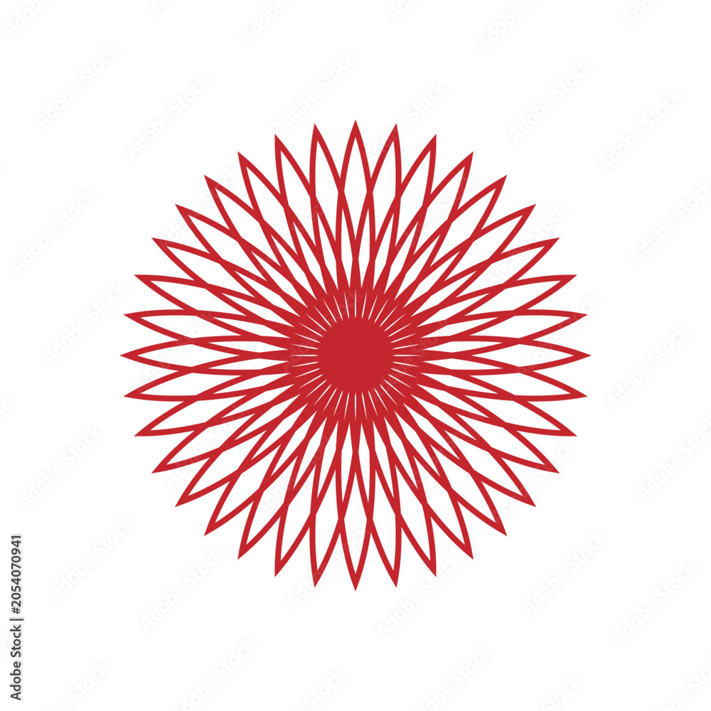 Obraz premium This red mandala flower design is available as a vector illustration suitable for use as a logo or icon.