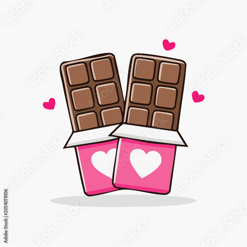 Two Chocolate Bars with Hearts
