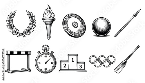 Olympic Sports Icons Set.