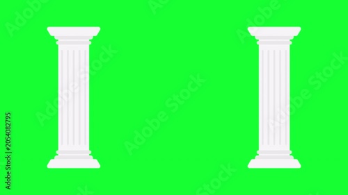 Construction Support Pillars Green Screen Animation