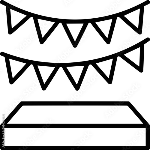 Obraz na plátně Party Bunting and Stage Icon Vector Illustration
