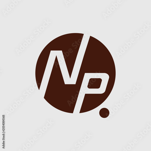 Modern NP Letter Logo Design – Minimalist Monogram Branding Icon with Circular Geometric Shape