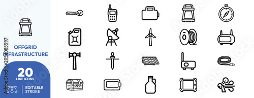 Photos Collection of premium Offgrid Infrastructure Line Graphic Design.