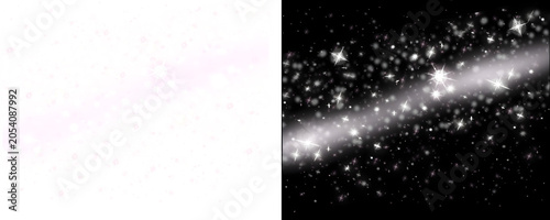 Schilderij op canvas Celestial Stardust Stream Glowing Through Infinite Cosmic Darkness With Sparkling Dreamlike Stars Everywhere Tonight