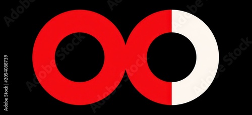 Infinite Symbol in Red and White