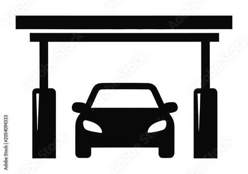 Automated car wash service station garage drive through icon