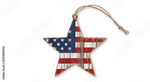 Rustic american flag star ornament for independence day usa 4th of july patriotic decor