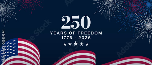USA 250 Years Of Freedom Celebration Background.