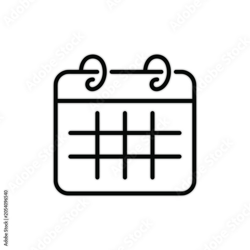 Simple Line Art Calendar Icon Illustration