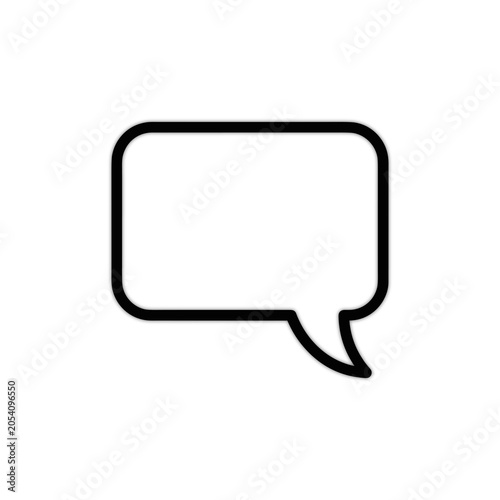 Simple Black Outline Speech Bubble Icon Isolated
