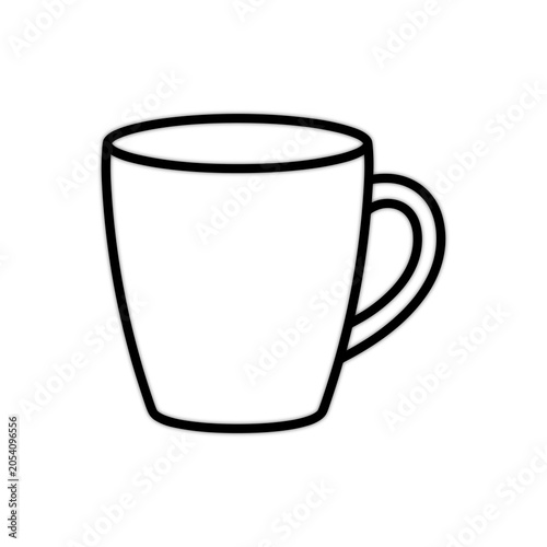 Simple Line Art Illustration of a Coffee Mug