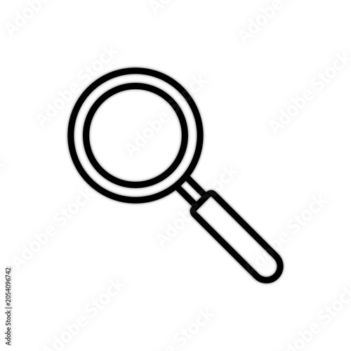 Magnifying Glass Icon in Flat Design Style