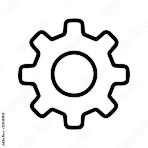 Minimalist black gear icon vector illustration isolated on transparent background