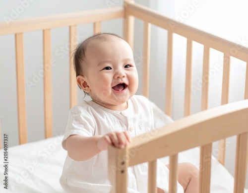 ベッドにいる赤ちゃん