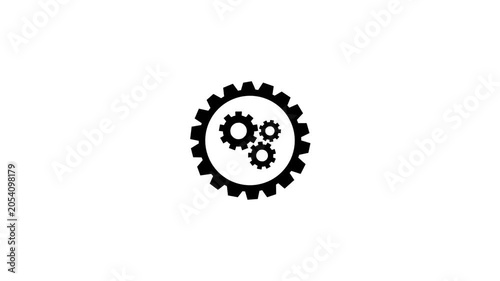 Gear cogwheel mechanism symbol black and white industrial