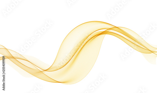 Abstract vector background, transparent waved lines. OIrange smoke wave.