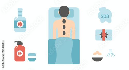 Obraz na plátne Spa treatment and wellness concept flat design vector illustration