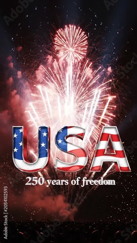 Colorful Fourth of July Fireworks Display Celebrating 250 Years of U.S. Independence