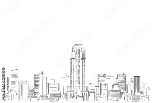 High rise building sketch, doodles