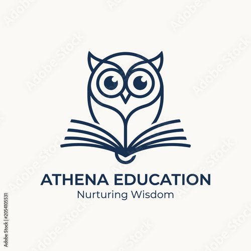 Professional Owl Book Logo for Learning Platform